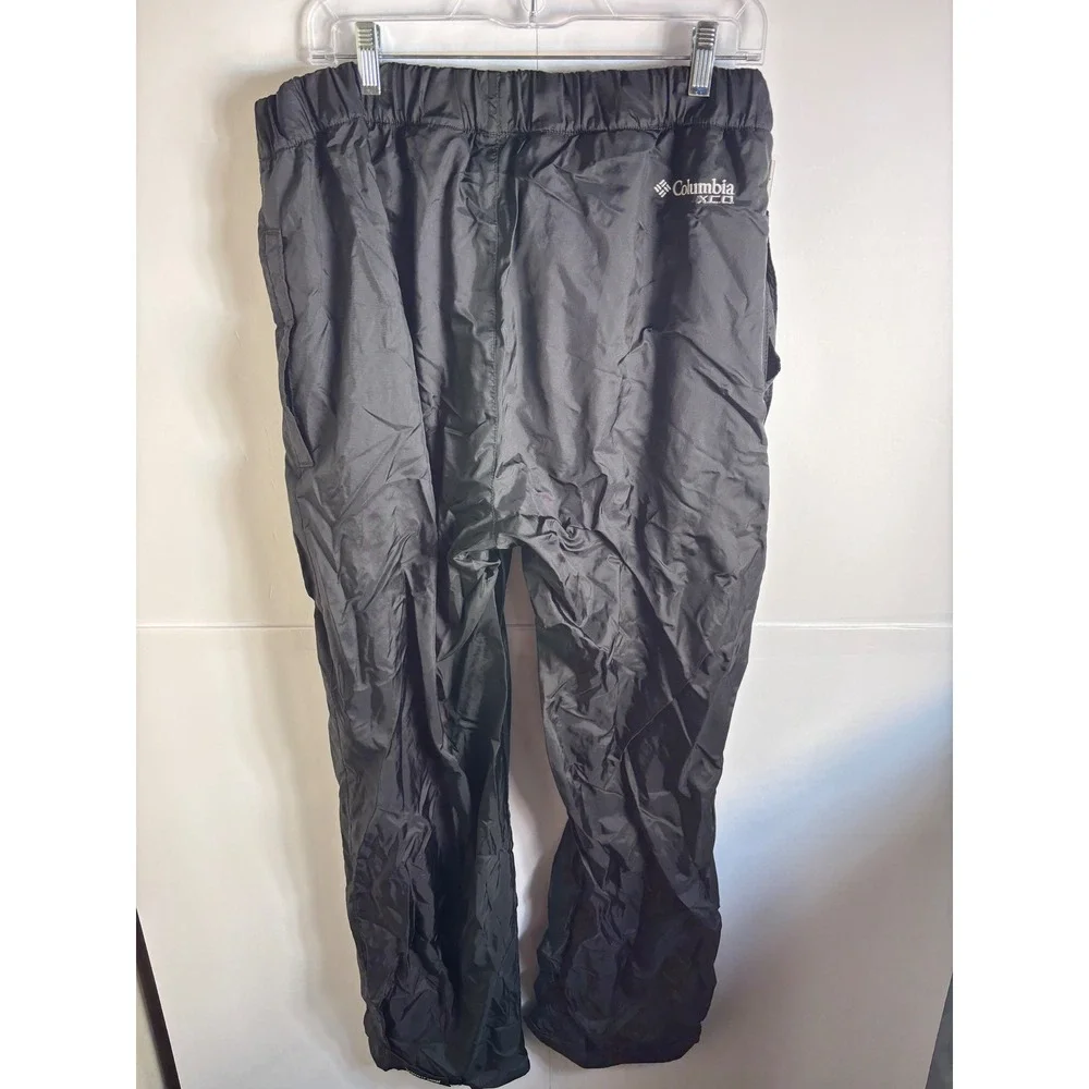 Columbia XCO Mens Black Packable Rain Pants Nylon Mesh Lined Hiking Large R